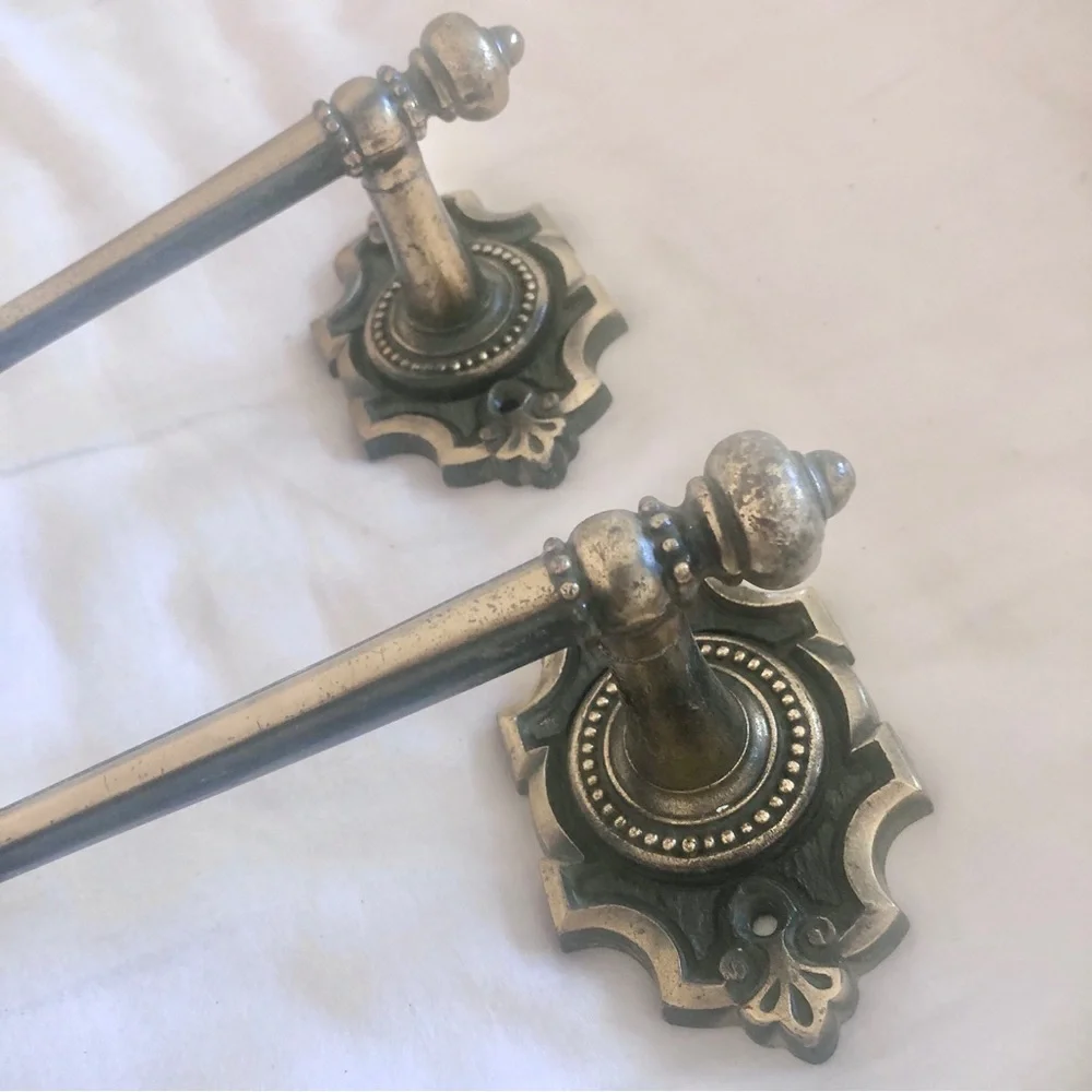 Amerock Carriage House Antiqued Brass Bathroom Towel Rack Bar MCM Bath Hand Set